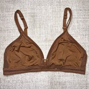 Lively All.You Bralette Large Mocha Brown Mesh Wireless Everyday Bra Soft Girl